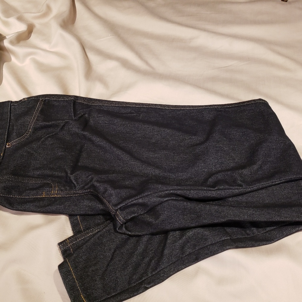 Stretchy denim look alike leggings, m